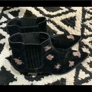 Velvet embroidered TopShop boots